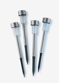 Solar Dekoleuchte Weg Beleuchtung (4er Pack) in silber, 31 cm, bonprix