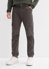 Relaxed Fit Cargohose aus reiner Baumwolle Tapered in grau, Gr&ouml;sse 56, 98% Baumwolle, bonprix