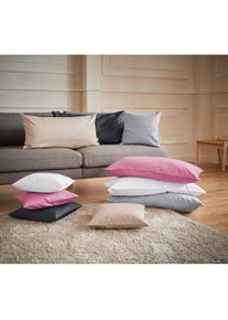 Goodproduct, GOODproduct Kissenbezug &raquo;Mila&laquo; Satin Qualit&auml;t, in Uni Design, hellgrau, Satin, Obermaterial: 100% Baumwolle, 2 Stk.
