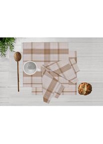 my home, my home Stoffserviette &raquo;Candise&laquo; Check Muster, beige, Obermaterial: 100% Polyester, Polyester