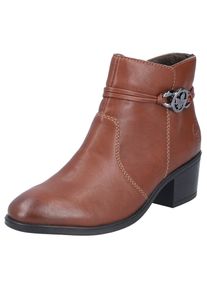 Rieker, Unisex, Stiefelette , Ankleboots, Klassik-Stiefelette, Blockabsatz, Innenreissverschluss, nussbraun, 42, Stiefelette mit dekorativem 