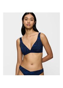 Triumph, Unisex, B&uuml;gel-Bikini-Top &raquo;Flex Smart Summer P Plunge pt&laquo; tiefes Dekollet&eacute;, Cups gef&uuml;ttert, blau, schwarz combination, 3, N-Gr, Gepolstertes 