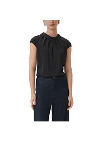 comma, Unisex, Satinbluse mit Raffung am Hals, schwarz, 46, Feminine Bluse von Comma