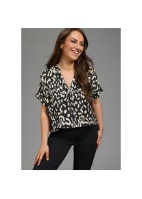 Laura Scott Curve, Unisex, Laura Scott CURVE Longbluse mit modischem Allover-Druck, schwarz bedruckt, 56, Kurzarmbluse von LAURA SCOTT CURVE