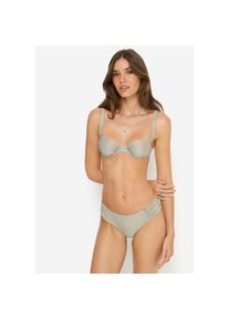 Lscn By Lascana, Unisex, LSCN by LASCANA B&uuml;gel-Bikini-Top &raquo;Gladys&laquo; in trendiger Glitzeroptik, sage grau, 38, Cup D, Trendige Glitzeroptik