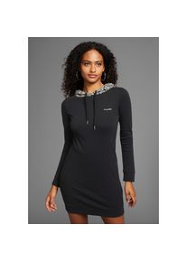 Kangaroos, Unisex, Kangaroos Sweatkleid mit Allover-Print Kapuze, schwarz, wei&szlig;, 36, N-Gr, Sweatkleid von Kangaroos