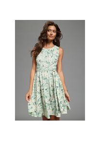 Laura Scott, Unisex, Sommerkleid mit floralem Print und schwingendem Rock, mint, gebl&uuml;mt, 34, N-Gr, Sommerkleid von Laura Scott
