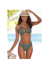 s.Oliver, Unisex, s.Oliver B&uuml;gel-Bikini-Top &raquo;Aiko&laquo; mit H&auml;keloptik, oliv, 36, Cup E, Modische Lasercut-Kante