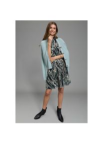 Laura Scott, Unisex, Sommerkleid hoch geschlossener Ausschnitt, aus Jersey, Abstrakt gemustert, schwarz, petrol, 44, N-Gr, Sommerkleid mit hoch 