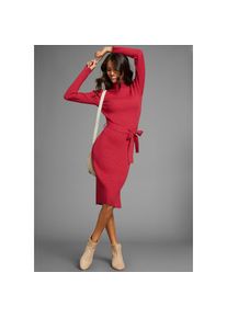 Laura Scott, Unisex, Strickkleid mit Rollkragen und Bindeg&uuml;rtel, rot, melange, 48, N-Gr, Elegantes Strickkleid von Laura Scott