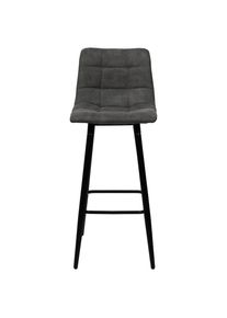 CARRYHOME Barhocker , Grau, Schwarz , Metall, Textil , Rundrohr , 42x104x51 cm , Esszimmer, Barm&ouml;bel, Barhocker