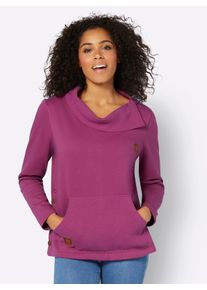 WITT Damen Sweatshirt mit Schalkragen, erika, Gr&ouml;&szlig;e 46, 50% Baumwolle, 50% Polyester