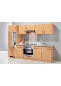 Wiho-K&uuml;chen WIHO K&Uuml;CHEN K&uuml;chenzeile &raquo;Prag&laquo;, mit E-Ger&auml;ten, Breite 270 cm - Set 1 braun buchefarben