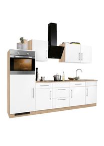 Wiho-K&uuml;chen WIHO K&Uuml;CHEN K&uuml;chenzeile &raquo;Cali&laquo;, ohne E-Ger&auml;te, Breite 280 cm wei&szlig; made_in_germany Wei&szlig; Matt/Eichefarben