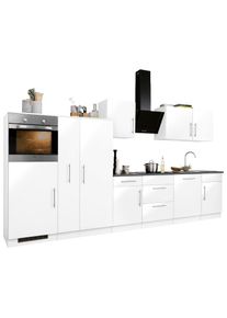 Wiho-K&uuml;chen WIHO K&Uuml;CHEN K&uuml;chenzeile &raquo;Cali&laquo;, mit E-Ger&auml;ten, Breite 360 cm grau made_in_germany Wei&szlig; Glanz/Granitgrau
