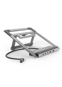 Hama Laptop-Dockingstation &raquo;USB-C-Docking-Station Connect2Office Stand Notebook-Halterung 12Ports&laquo; grau Gro&szlig;er Buchsenabstand erm&ouml;glicht das...