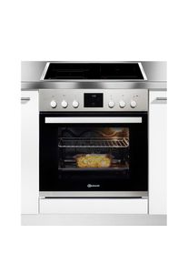 Bauknecht Flex-Induktions-Herd-Set &raquo;HEKO BOLERO FLEXI&laquo;, HIS3 EI8V2 IN, mit Teilauszug silberfarben Elektronik-Uhr mit Einknopf-Bedienung und...