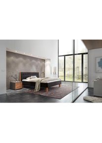 Hasena Polsterbett &raquo;Noah&laquo;, Fu&szlig;farbe Kernbuche, Komforth&ouml;he, Fu&szlig;h&ouml;he 25 cm grau Pepe Anthrazit