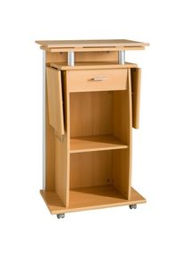 Germania Sekret&auml;r &raquo;0469&laquo;, Stehpult mit Rollen, Home office Schreibtisch braun made_in_germany buchefarben