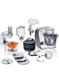 Bosch K&uuml;chenmaschine &raquo;MUM5XW40 MUM5&laquo;, 1000 W, 3, 9 l Sch&uuml;ssel, Waage, Patisserieset, Schnitzler, 4 Scheiben, Fleischwolf, Zitruspresse wei&szlig;...