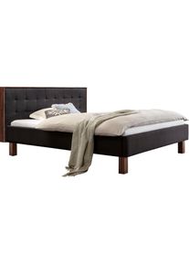 Hasena Polsterbett &raquo;Noah&laquo;, Fu&szlig;farbe Nussbaum, Komforth&ouml;he, Fu&szlig;h&ouml;he 25 cm grau Pepe Anthrazit