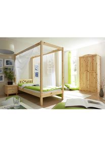 Ticaa Himmelbett &raquo;LaLuna&laquo; beige Kiefer massiv natur