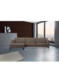 Places of Style Ecksofa &raquo;Nixon&laquo;, auch in Samtvelours, inkl. R&uuml;ckenkissen grau taupe
