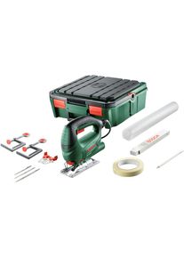 Bosch Home and Garden BOSCH HOME & GARDEN Stichs&auml;ge &raquo;PST 700 ReadyToSaw&laquo;, Systembox als mobile Werkbank, inkl. Zubeh&ouml;r gr&uuml;n inkl. Zubeh&ouml;r: 2x Schraubzwingen, 1x...