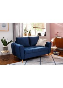 Home Affaire 2-Sitzer &raquo;Penelope&laquo;, mit feiner Steppung im skandinavischem Design blau navy