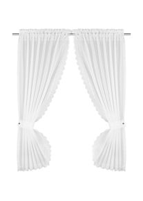 WILLKOMMEN ZUHAUSE BY ALBANI GROUP Scheibengardine &raquo;F&uuml;ssen&laquo;, (2 St.), HxB: 160x90, Landhaus Set mit Stangendurchzug wei&szlig;