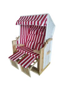 Konifera Strandkorb &raquo;F&ouml;hr&laquo;, 2-Sitzer, inkl. Klapptisch rot