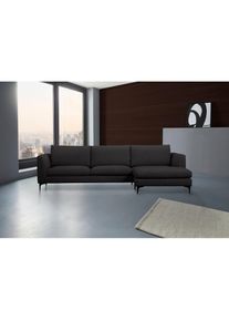 Places of Style Ecksofa &raquo;Nixon&laquo;, auch in Samtvelours, inkl. R&uuml;ckenkissen schwarz