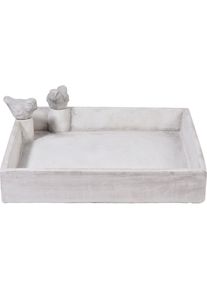 Dobar Vogeltr&auml;nke &raquo;Carr&eacute;&laquo;, aus witterungsbest&auml;ndiger Keramik grau