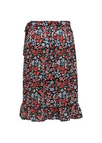 Only Wickelrock &raquo;ONLFUCHSIA LIFE B.K WRAP SKIRT&laquo; rot XL black w. red shore flowers S&uuml;&szlig;er Midirock von Only