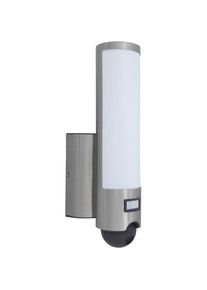 Lutec LED Au&szlig;en-Wandleuchte &raquo;ELARA HD ST2671-CAM&laquo;, Kameraleuchte silberfarben edelstahlfarben