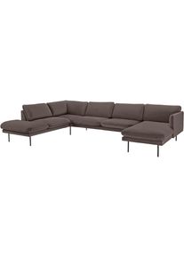 COUCH&hearts; Wohnlandschaft &raquo;Levon&laquo;, in moderner Optik, mit Metallbeinen, COUCH Lieblingsst&uuml;cke braun