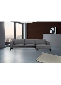 Places of Style Ecksofa &raquo;Nixon&laquo;, auch in Samtvelours, inkl. R&uuml;ckenkissen grau dunkelgrau