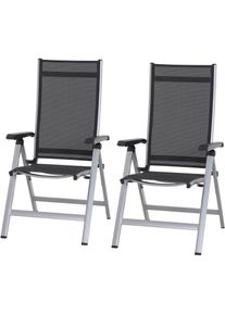 siena GARDEN Gartensessel &raquo;Tesoro&laquo;, (Set, 2 St.), Set, 2-tlg bestehend aus 2 Sesseln grau grau, silber