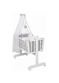 Roba&reg; Stubenbett &raquo;Komplettwiegenset, Little Stars&laquo;, mit Komplettausstattung wei&szlig;