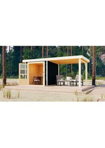 Karibu Gartenhaus &raquo;Askola 2&laquo;, mit Anbaudach grau anthrazit