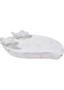 Dobar Vogeltr&auml;nke &raquo;Foglia&laquo;, Vogelbad und Insektentr&auml;nke wei&szlig;