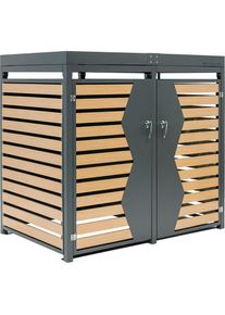 WESTMANN M&uuml;lltonnenbox &raquo;WMHHWTC-82&laquo;, f&uuml;r 2x240 l, BxTxH: 134x84x125 cm schwarz