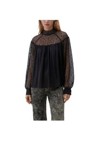 QS by S.Oliver Q/S BY S.OLIVER Spitzenbluse &raquo;Bluse mit H&auml;kelspitze&laquo;, im transparenten Look grau 44 grey/black Elegante Damenbluse von QS Women by s.Oliver