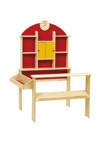 Roba&reg; Kaufladen &raquo;Kaufmannsladen, natur&laquo;, mit Theke rot Kaufl&auml;den