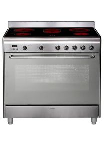 Smeg Elektro-Standherd &raquo;SCD90CMX9&laquo;, SCD90CMX9 silberfarben Herdset