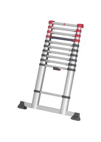 Hailo Teleskopleiter &raquo;FlexLine&laquo;, Alu-Sicherheits-Teleskopleiter 11 Sprossen grau aluminiumfarben
