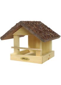 Dobar Vogelhaus, mit Rindendach, Kiefer braun