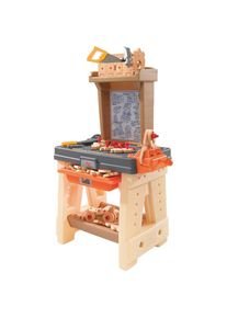 Step2 Werkbank, f&uuml;r Kinder, BxTxH: 58x37x89 cm, inkl. 65-tlg. Zubeh&ouml;rset braun
