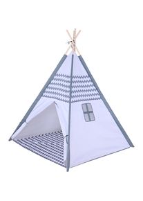 KNORRTOYS&reg; Spielzelt &raquo;Tipi Zickzack&laquo;, mit Zeltstangen aus Holz grau grau/wei&szlig;