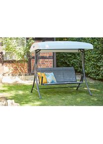 siena GARDEN Hollywoodschaukel &raquo;Livorno&laquo;, BxTxH: 191x122x179 cm, aus Stahl, pulverbeschichtet schwarz schwarz + schwarz-silber